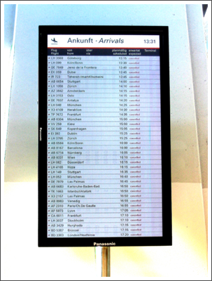 Flüge "cancelled" wegen Vulkanausbruch Eyjafjallajökull 2010 Flüge "cancelled" wegen Vulkanausbruch Eyjafjallajökull 2010